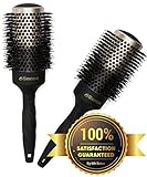 6th Sense Ceramic Ionic Natural Boar Bristle Round Brush w Nano Technology for Fast Hair Drying Blowouts & Superb Shine; Vented Professional 2 Inch Barrel