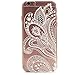 iPhone 6 Case, LUOLNH Henna White Floral Paisley Flower Hard Plastic Clear Case Silicone Skin Cover for Apple Iphone6 4.7 inch Screen