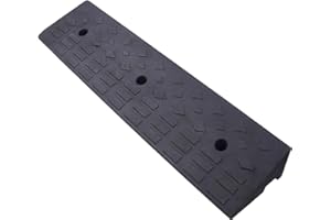 YTYIJIE 4" Rise Rubber Curb Ramps Heavy Duty Driveway Curb Ramp 22000 Lbs Car Slope Ramp for Sidewalk Cars RV Trucks Shed Access Bike Pets Scooter Wheelchair 39.4x9.8x4inch (1)