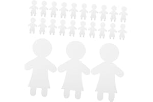 Uonlytech 40pcs White Paper Doll Cutouts Cardstock DIY Craft Shapes for Classroom Bulletin Board Art Projects