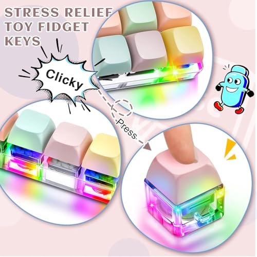 SLEEPHEAD®3 Pcs Decompression Toys Keyboard Clicker Toy Keyboard Cube Mechanical Key Button Stress Relief for Adult Gifts to Relief Pass Time (Funny)