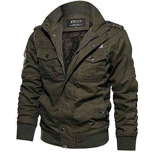 GOVOW Black Military Jacket Men Clothing Pocket Tactical Outwear Breathable Coat(US:8/CN:XL,#Army Green)