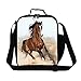 CreativeBags Man and Women Lunch Shoulder Bags Boxes for Outdoors Sports Leisure Life and School Polyester 3D Horse Prints