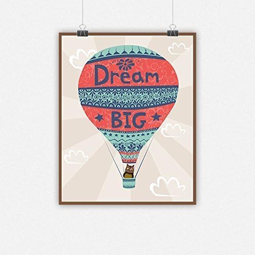 Krokoneil Nursery Decorated Hot Air Balloon Print (8"x10")