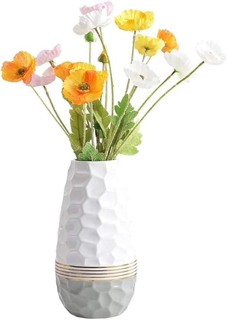 Amazon Co Jp セラミック花瓶 現代のミニマリストアート装飾とドライフラワーゴールドスレッド家の装飾リビングルームオフィスクリスマス花瓶装飾 花瓶 Size B ホーム キッチン