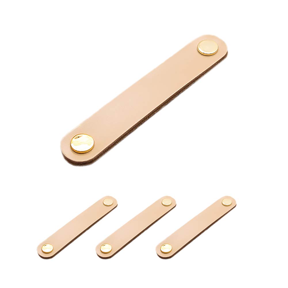 Accesorios paquete de 4 Tiradores de piel para cajones y armarios color