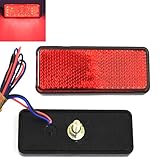 Qiorange 2X Rectangle Reflector Waterproof 24 LED Marker Tail Brake Stop Light Car Trailer Truck for RV,Trailer,Truck,UTE,UTV,ATV,Motorcycle (Red Rectangle)