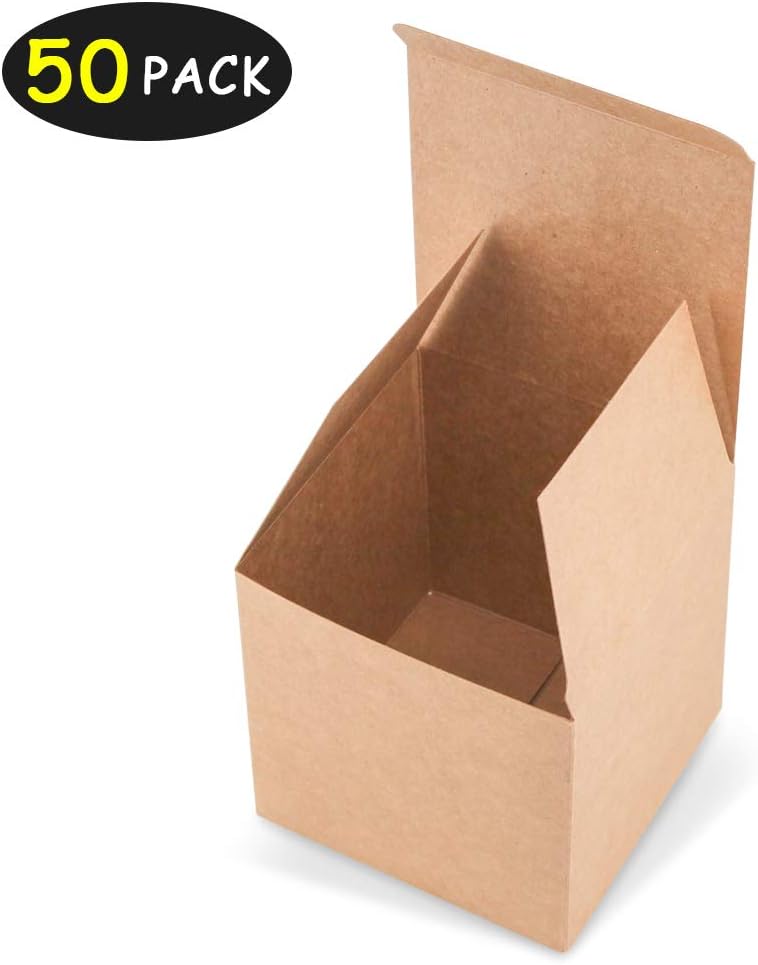 HAISEN Cupcake Boxes 4x4x4 inch（50Pack） Paper Gift Boxes with Lids for Gifts, Crafting, Decorative