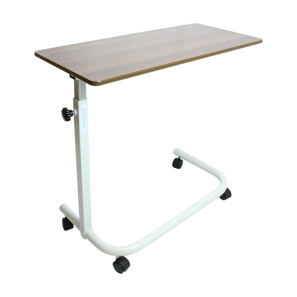 NRS Healthcare Height Adjustable Over Bed Table, Dark Brown Amazon.co