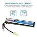 Tenergy Airsoft Battery 11.1V, 1200mAh High Capacity Stick LiPo Battery Pack, 20C High Discharge Rate Rechargeable Hobby Battery for Airsoft Guns AK47, MP5K, RPK, PKM w/Mini Tamiya Connector