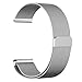 Wearable4U Milanese Magnetic Loop Quick Release Replacement Stainless Steel Watch Band Strap 18, 20 or 22mm (Silver, 20 mm)