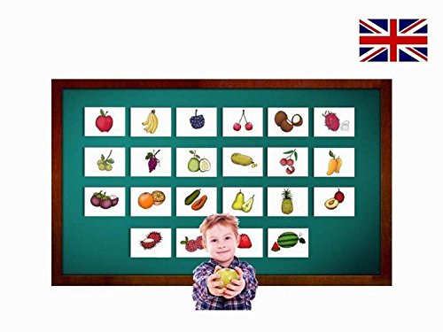 Fruit Flash Cards in English - Vocabulary Picture Cards for Language Learning