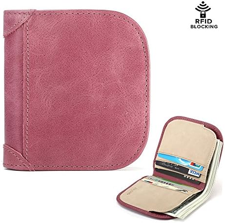 Joycoo RIFD Pocket Wallet For Women In Cowhide leather With Cardholder Folding Traveling Shopping purse