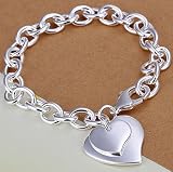 SeaISee 925 Sterling Silver Fashion Bracelet/bangle Jewelry Trendy Women Double Heart Charm Bracelets