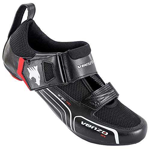 Venzo Cycling Bicycle Triathlon Road Bike Shoes Compatible with Shimano SPD SL Look Black 40