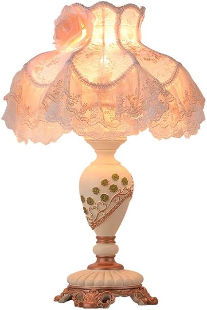 Victorian Style Table Lamp Bedroom Bedside Lamp Creative Lace Shade