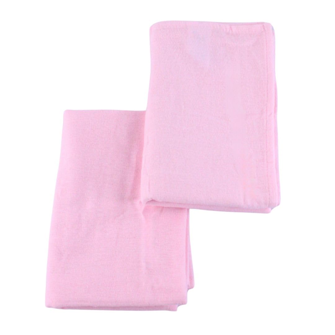 Junior Joy 100% Cotton Pram Flannelette Sheets, Ultra Soft, 2 pcs in a Pack, for Baby and Toddler, Oeko-TEX Approved, 70 x 100cm - Pink