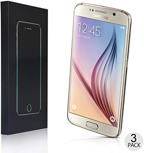 UTHMNE 3-Pack Galaxy S6 Screen Protector Glass, 0.25mm Slim And 9H Hardness Bubble Free, Anti-Fingerprint, Oil Stain&amp;Scratch Coating