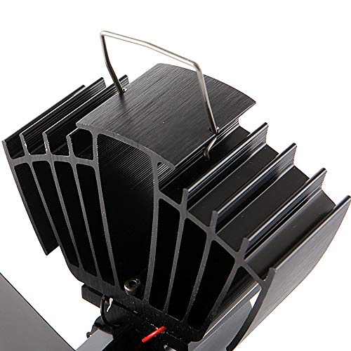 AFYH Fireplace Fan, Wood Stove Fan Fireplace Accessories Stove Fan Fan, 2 Blade Hot Air Thermometer Powerful Motor Increase Indoor Temperature 80%, Suitable for Fireplace Wood Stove Stove.