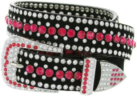 Belts.comWestern Rhinestone Cowgirl Cowboy Bling Studded Suede Leather Belt 1-1/4"(32mm) or Punk Gold Star Belt 1-1/8"(30mm) wide