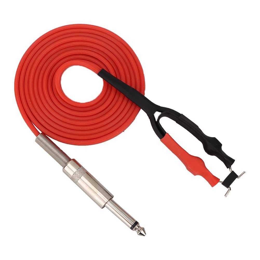 Qkiss Tattoo Clip Cord,2 ColorsTattoo Power Cable 1.8M/ 5.9ft Tattoo Machine Cables Hook Line Tattoo Accessories for Tattoo Machine Gun Power Cable Professional Clip Cord, Tattoo Kits(Red)