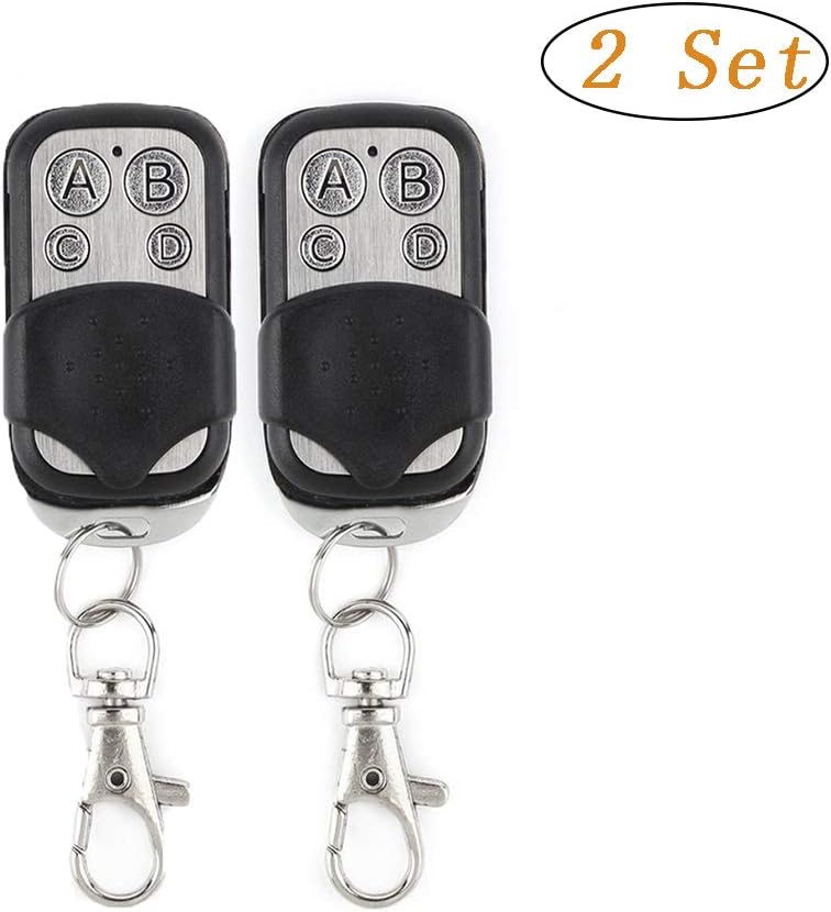 Dicrey Garage Door Remote Control, Wireless RF Remote Control Switch Replacement Garage Door Opener 4 Channel 433MHz 2 Pcs