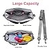 Parents Stroller Organizer Travel Bag with Shoulder Strap Insulated Bottle Holder Lightweight Design Storage Pockets for Bottles,Diapers,Toys,Saliva Towel-Fits All Baby Stroller Models (White Dots)