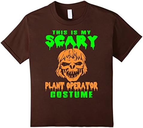 Kids My Scary Plant Operator Costume Halloween T Shirt 8 Brown