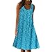 Fainosmny Summer Loose Dress for Women Plus Size Maxi Dress Casual Print Sleeveless Beach Dress Ladies Summer Sundress