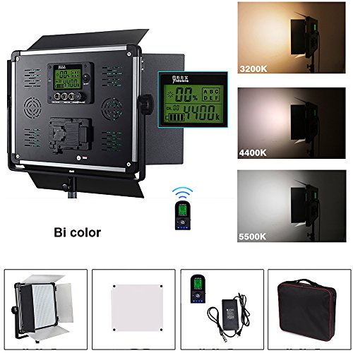 Idobol E-2000 Bi Color 1724 LED Photography Light Panel with 2.4G Wireless Remote Control and Barndoors, Dimmable Continuous Lighting DMX512 for Photo Studio Video Film, 140W 11000 Lumen 3200K-5600K