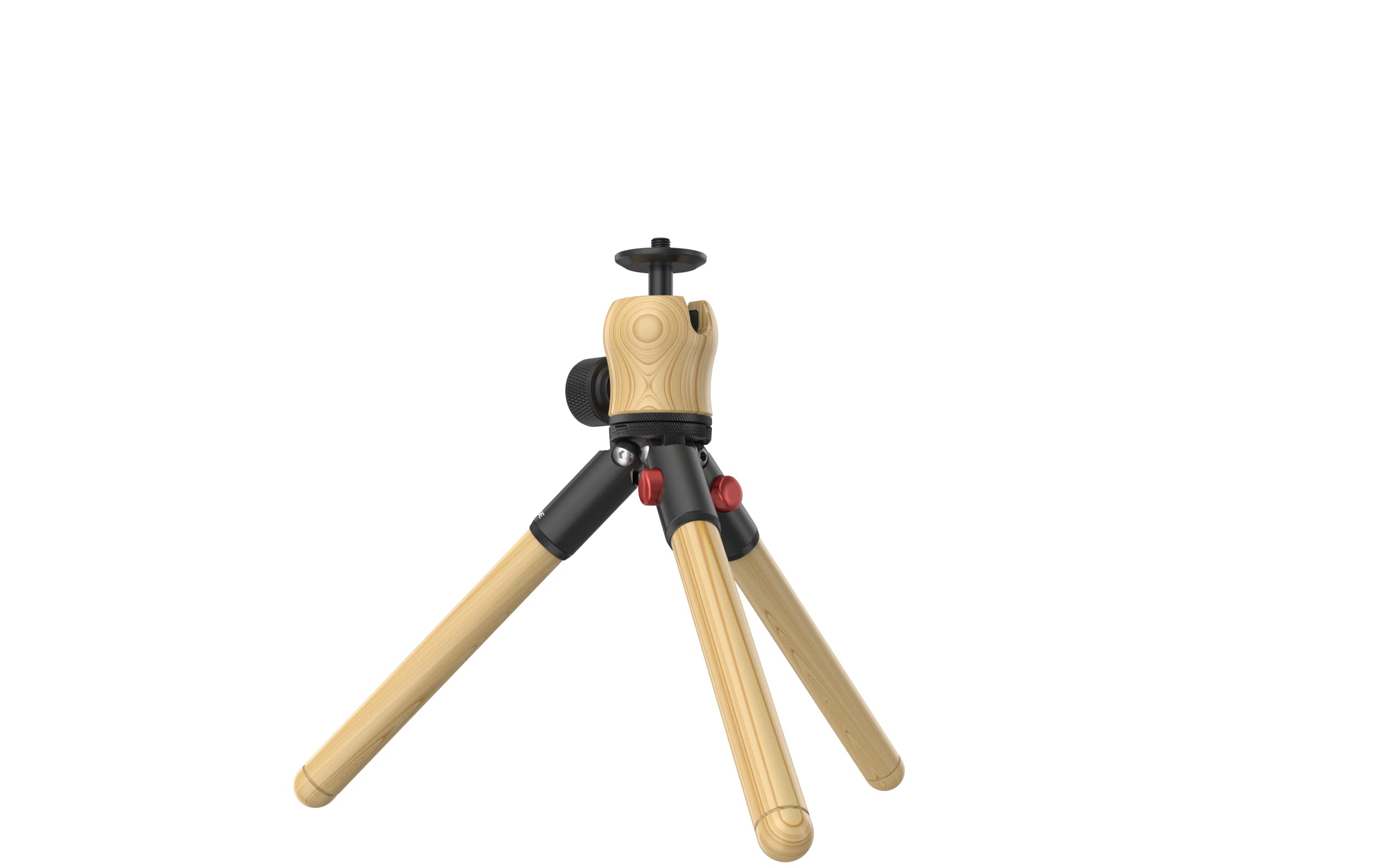 IFOOTAGE Timberpod Beech Minipod,Wooden Tripod,1/4" Screw 360° and 90° Flexible Ball Head 2 Height Settings,Black