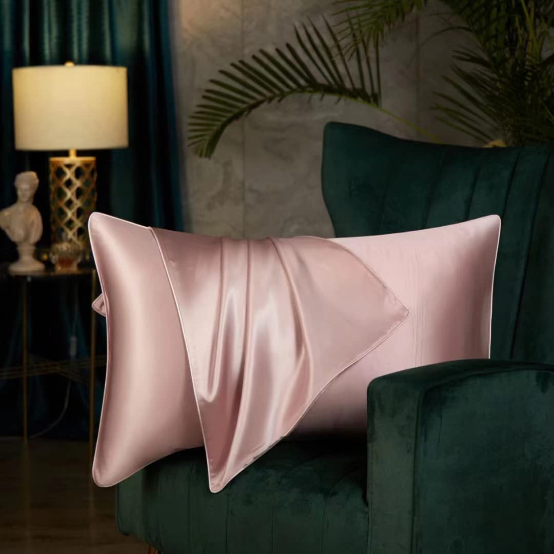Both Sides Luxury Mulberry Silk Pillowcase 19 Momme Soft Breathable Hidden Zipper 1pc/pack 100% Pure Natural Silk (Coral, Standard 50x75cm) — image 1