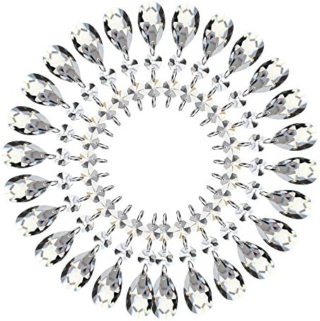 Valar Dohaeris 10 Pieces Clear Crystal Chandelier PendantsDrops Teardrop Glass Pendants Bead for Bead Curtain Wedding Party Decoration or Jewelry Making