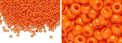 Miyuki Glass Rocailles Seed Beads - 250 Gram Package (Opaque Orange - 406)