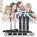 Wireless Microphone System，NASUM 4-Channel Metal UHF Wireless Microphone System，Cordless Karaoke Microphone Set, LCD Display Professional Home KTV Set for Party，Karaoke，Wedding，Classroom, Church