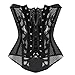 U-Pretty Sexy Punk Hot Gothic Mesh Fabric Hollow Out Overbust Bustier Corset(M(Waist: Around 24 inch), Black)
