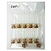 LEFV Mini Cork Top Glass Bottle Vial Charm Kit 3/4 Inch - 50pcs 0.5ml Clear Bottles with Corks & 50pcs Eye Screws - Miniature Empty Sample Jars Message Bottle Small Tiny Size