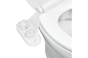 LUXE Bidet NEO 185 Plus - Patented Bidet Attachment for Toilet Seat, Innovative Hinges to Clean, Slide-in Easy Install, Advanced 360° Self-Clean, Dual Nozzles, Feminine & Rear Wash (White)