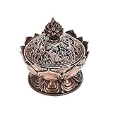 Lotus incense burner holder Incense Stick Burner Holder in Chinese Tang Style-antique brass