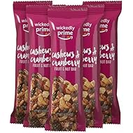 Wickedly Prime Fruit & Nut Bar, Cashews & Cranberry, 1.4 Ounce (Pack of 5)
