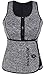 HOPLYNN Neoprene Sauna Sweat Vest, Waist Trainer Slimming Vest for Women Weight Loss with Adjustable Waist Shaper Belt Gray/2XL