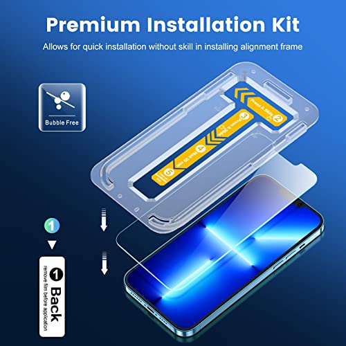 CIRYCASE [2 Stück] Schutzfolie Kompatibel mit iPhone 13 Pro Max 6,7 Zoll, 9H Härte und HD Schutzglas mit Positionierhilfe, 0,33mm Ultra-Klar Displayschutz, Anti-Kratzen, Blasenfrei, Hülle Freundllich