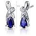 Peora 2 Carats Created Blue Sapphire Open Infinity Earrings for Women 925 Sterling Silver, Hypoallergenic Pear Shape, 8x5mm, Friction Backs, Blue Earrings, September Birthstone Gift