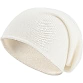 Villand 100% Cashmere Slouchy Beanie Hat for Women, Knitted Ladies Soft Warm Cashmere Skull Beanies Cap