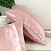 CaliTime Pack of 2 Cushion Covers Throw Pillow Cases Shells for Couch Sofa Home Decoration Modern Shining & Dull Contrast Striped 18 X 18 Inches Dusty Pink