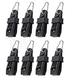 8Pc Heavy-Duty Tarp Clips with Carabiner - Sliding-Lock Grip - Quilt Hangers