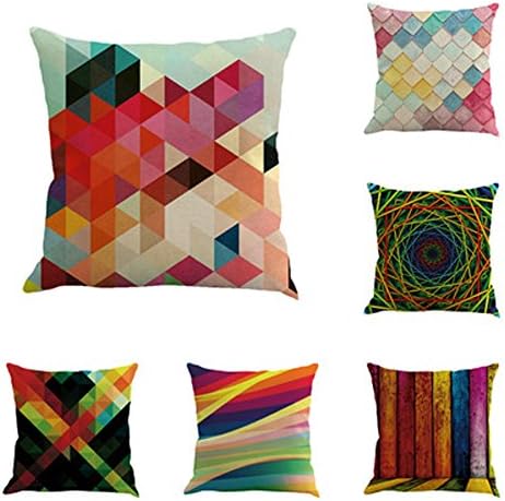 Chaowei 6-Pack Sofa Home Decor Design Throw Pillow Case Cushion Covers Square 18 Inch, Case Only, NO PILLOW
