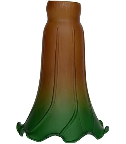 Small Amber Tulip Glass Lamp Shades - 2 Pack, Hand-Blown, 5.5" Diameter, For Floor, Table, Wall Lamps & Chandeliers