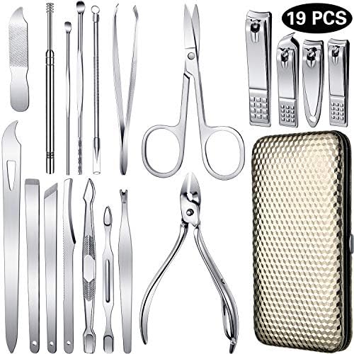 Mudder 19 Pieces Ingrown Toenail Tool Manicure Pedicure Set Cuticle