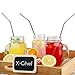 Stainless Steel Straws, X-Chef 10.5 inch Reusable Drinking Straws Set(6 straight and 6 bend) for 20 and 30 OZ Yeti Rtic Tumbler, with 2 Cleaning Brushes